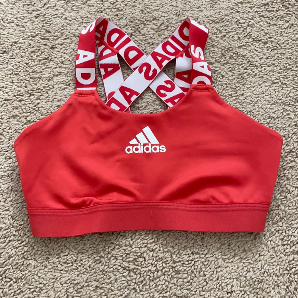 Red Adidas sports bra